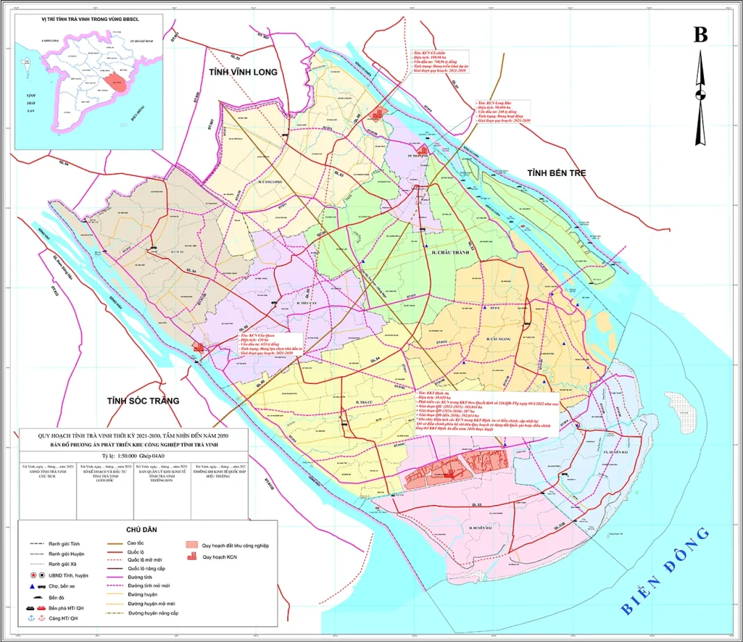 Bản đồ quy hoạch Khu công nghiệp tỉnh Trà Vinh