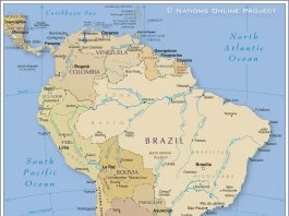 Bản đồ Nam Mỹ (South America Map, Mapa da América do Sul, Mapa de América del Sur)