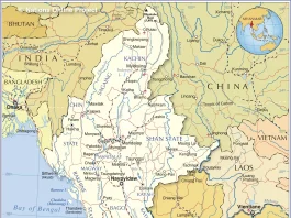 Bản đồ Myanmar (Myanmar map, မြန်မာနိုင်ငံမြေပုံ)