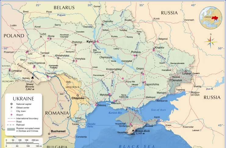 Bản đồ Ukraine (Map of Ukraine, Carte de l'Ukraine, 乌克兰地图)