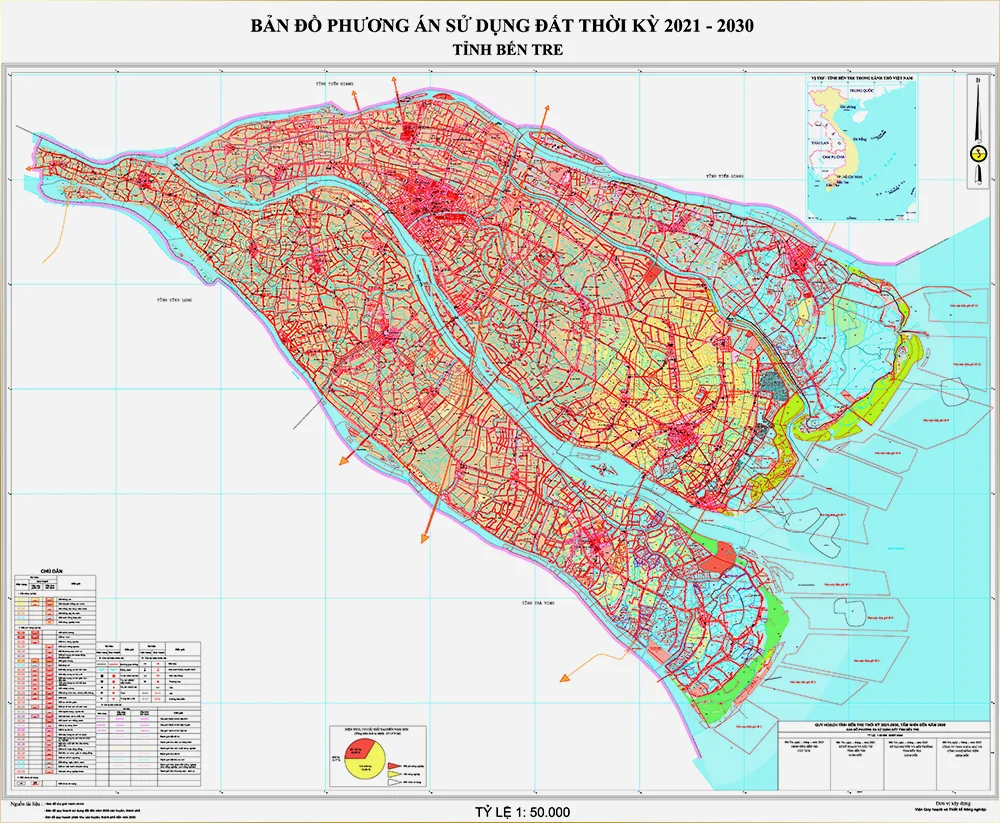 Bản đồ quy hoạch sử dụng đất tỉnh Bến Tre giai đoạn 2021 - 2030