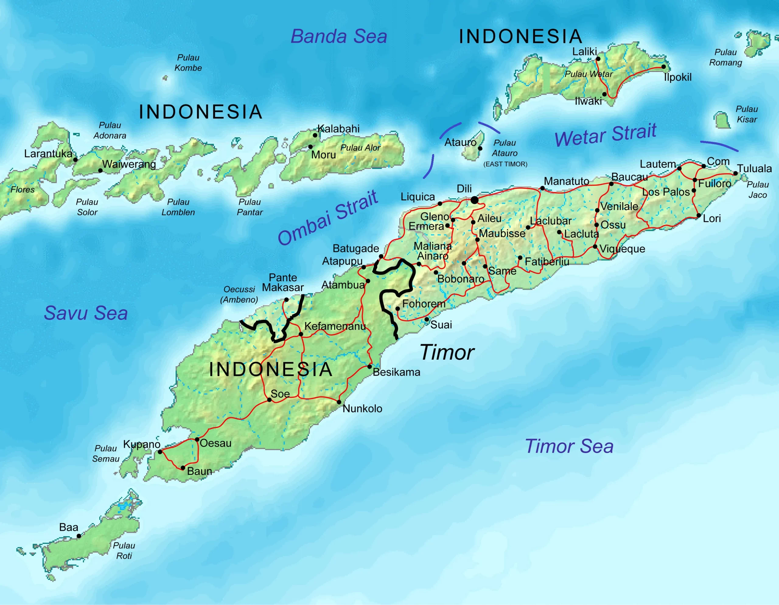 Bản đồ hành chính Timor Leste (Administrative map of Timor Leste)
