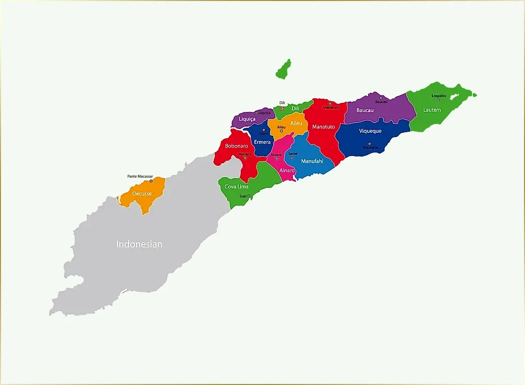 Bản đồ các đơn vị hành chính Timor Leste (Map of administrative divisions of Timor Leste)