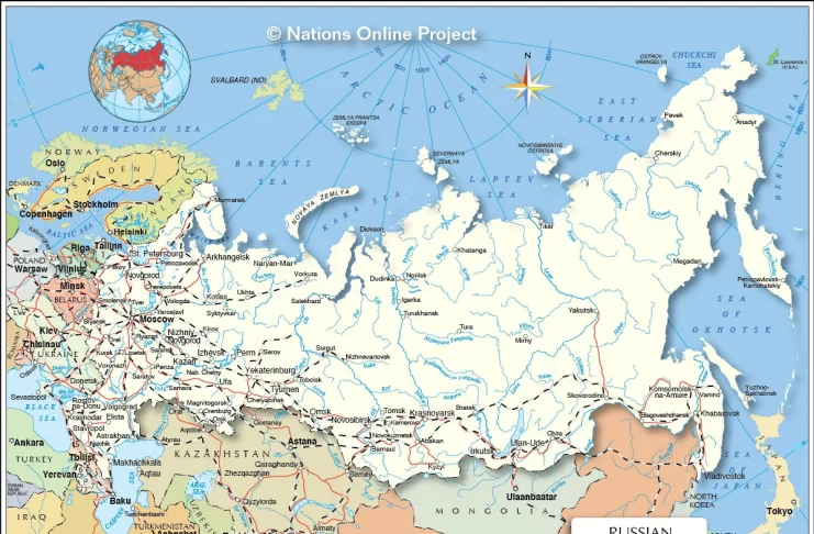Bản đồ nước Nga (Map of Russia, Карта России)