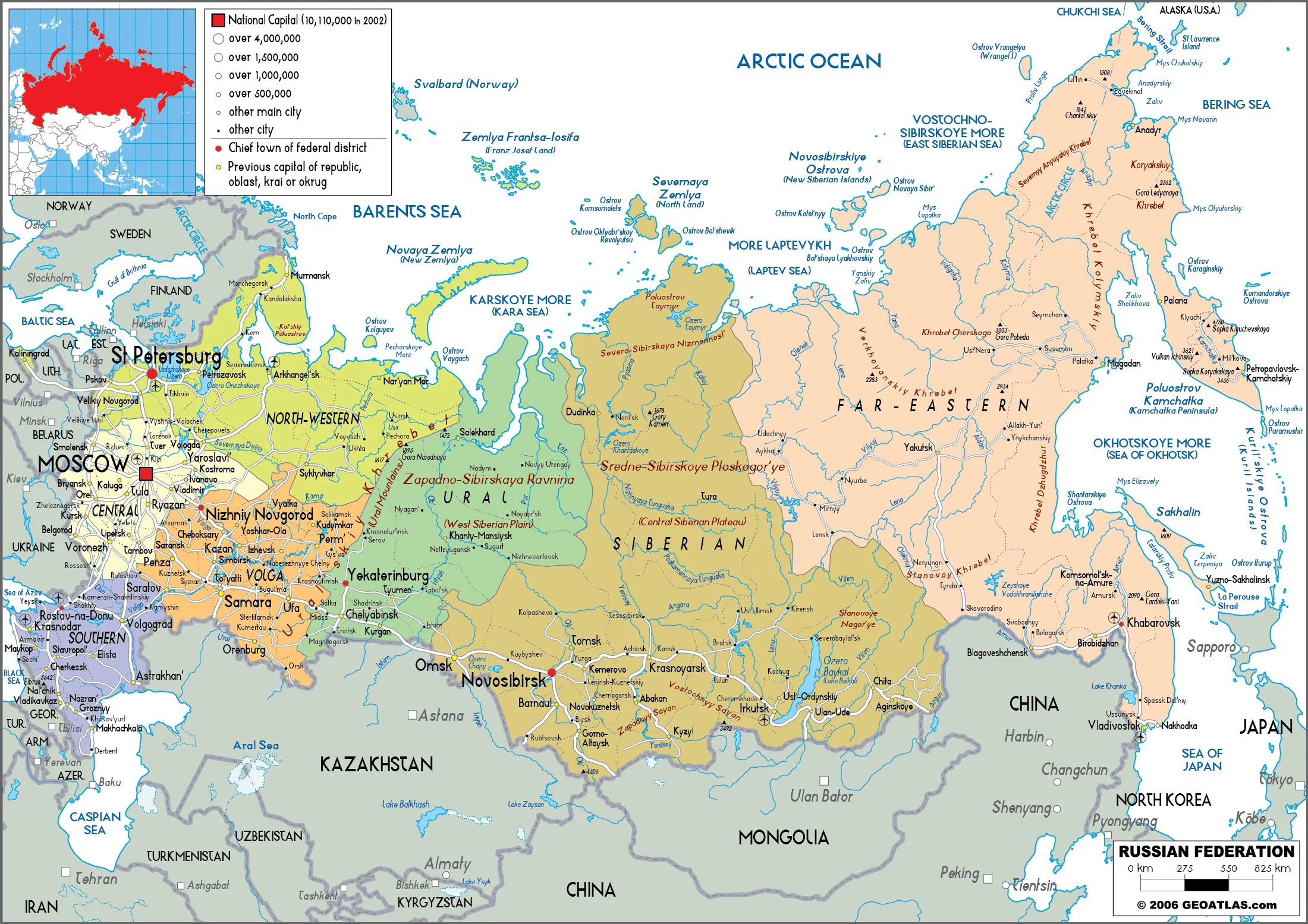 Bản đồ chính trị nước Nga (Political map of Russia)