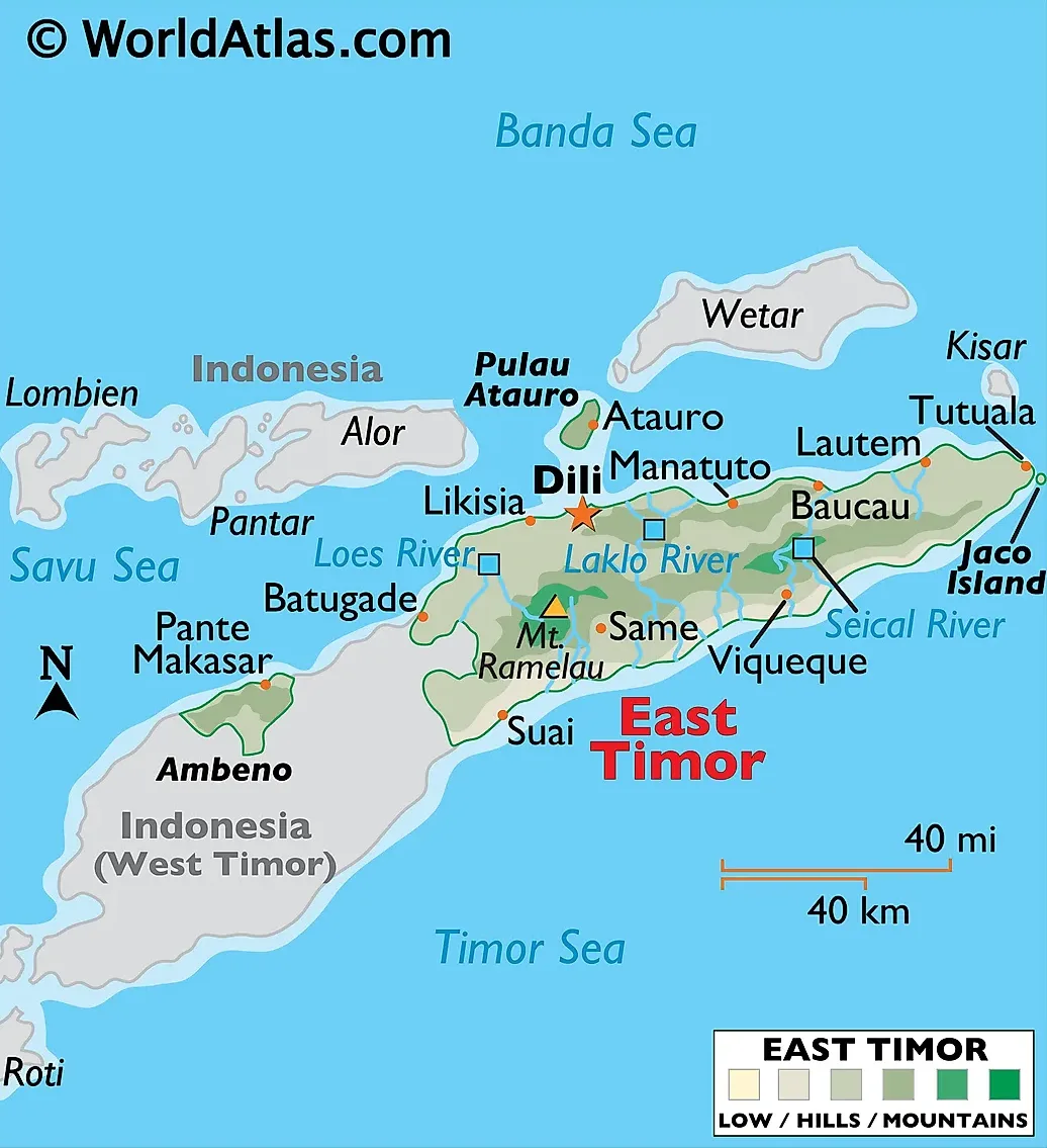 Bản đồ vị trí Timor Leste tại khu vực (Timor Leste location map in the area)