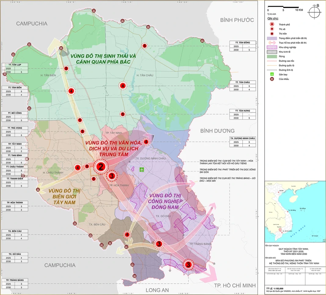 Quy hoạch tỉnh Tây Ninh thời kỳ đến năm 2030