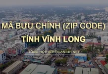 Thông tin tra cứu mã bưu chính (Zip Code) tại tỉnh Vĩnh Long