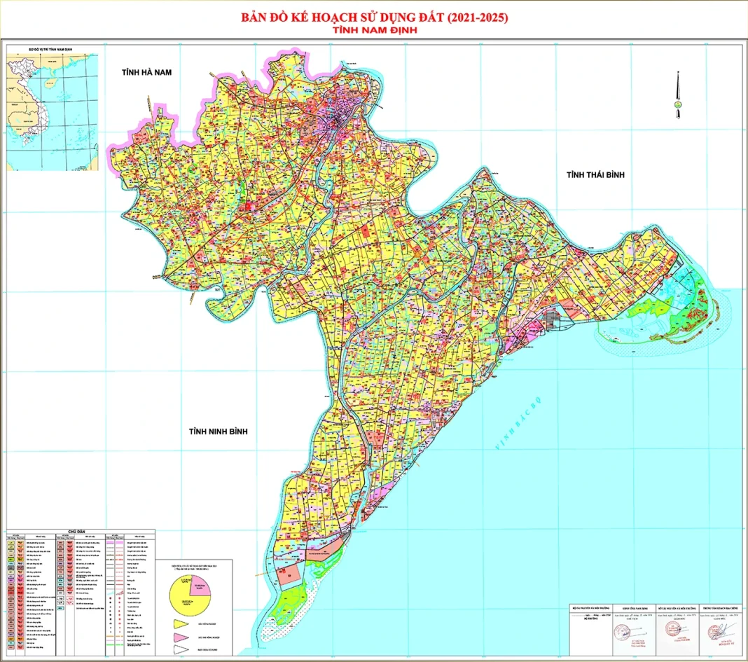 Bản đồ kế hoạch sử dụng đất tỉnh Nam Định năm 2025