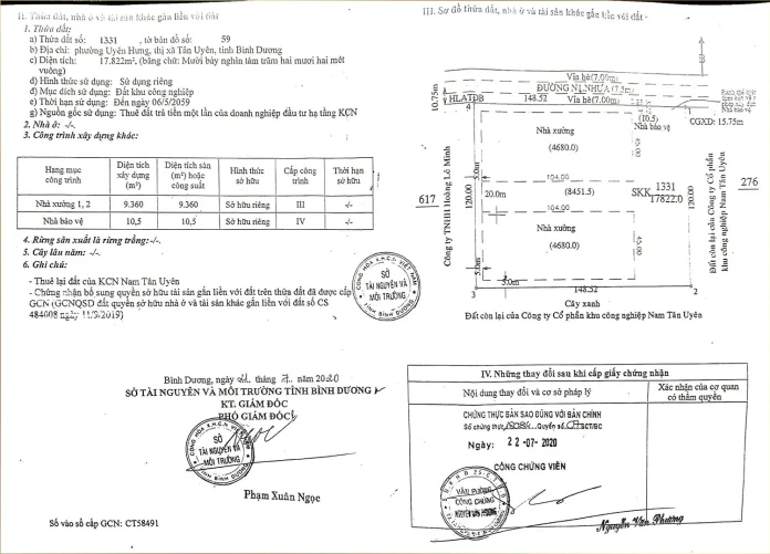 Bán nhà xưởng 18.000m2 trong KCN Nam Tân Uyên mở rộng