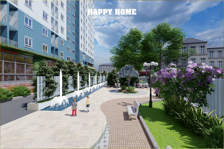 Dự án Happy Home Dĩ An được xây dựng trên diện tích 71.212,76 m², bao gồm hai block cao 18 tầng