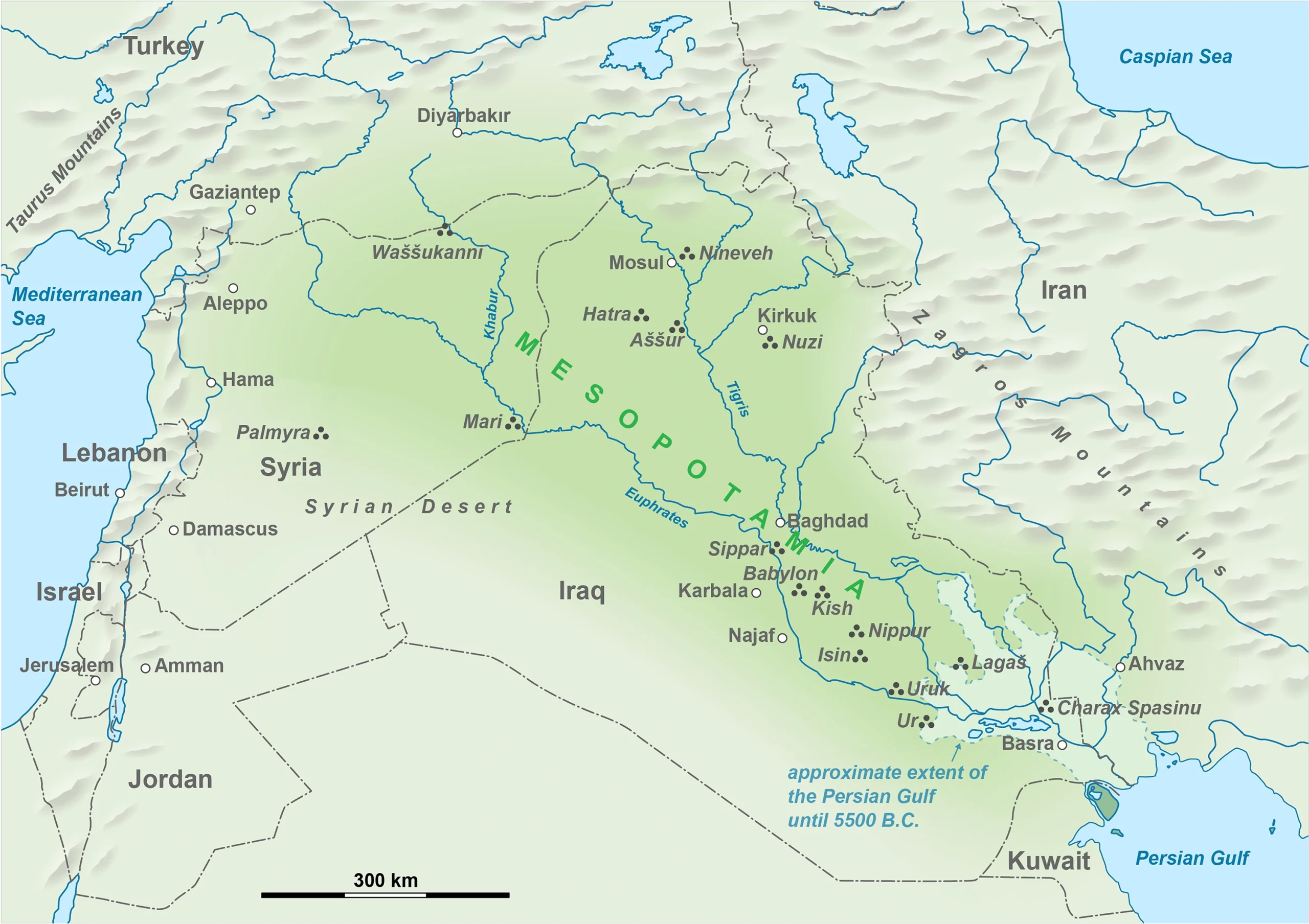 Bản đồ Lưỡng Hà, Mesopotamia Map, 美索不达米亚地图