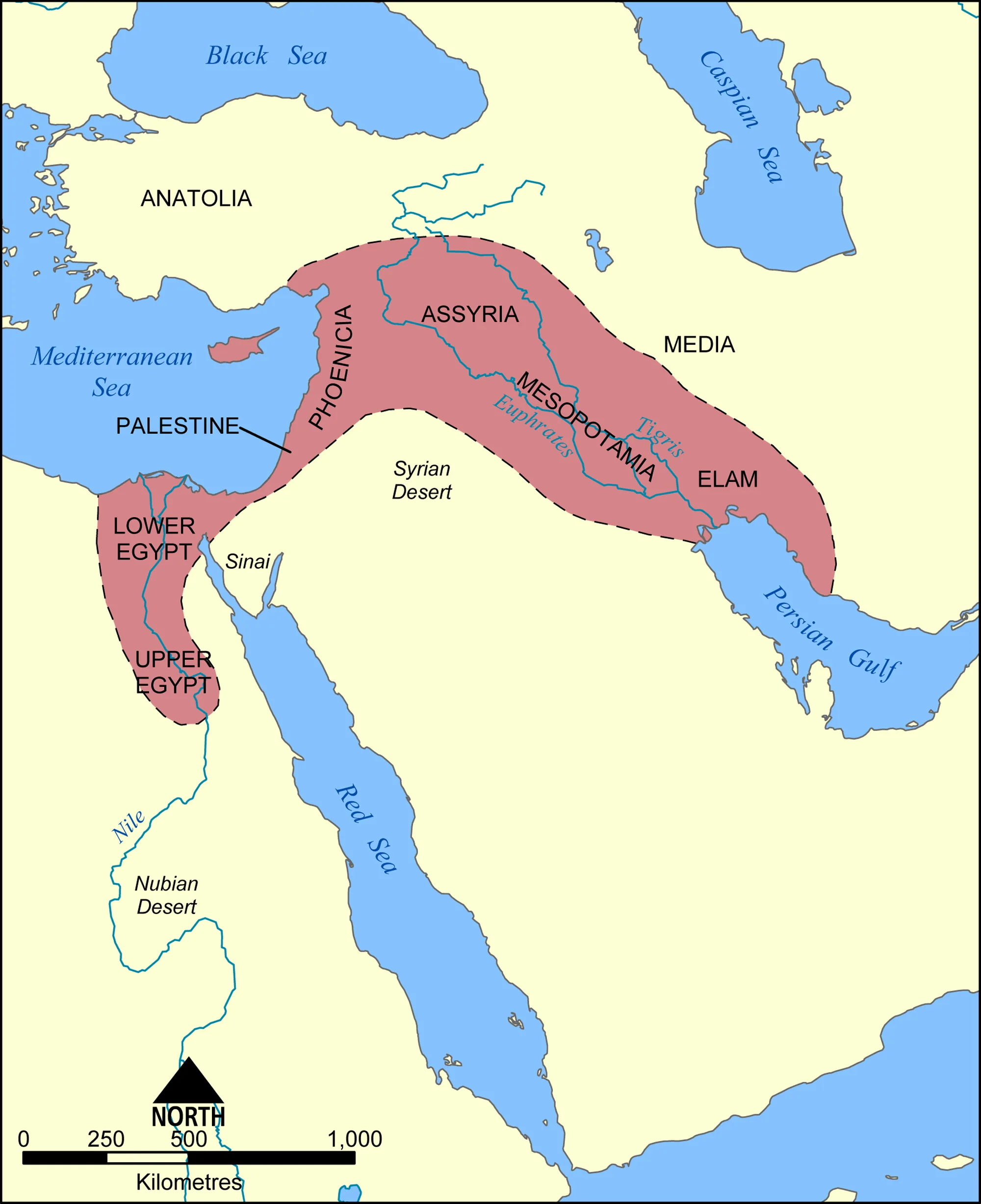 Bản đồ Lưỡng Hà, Mesopotamia Map, 美索不达米亚地图