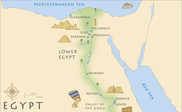 Bản đồ Ai Cập cổ đại, Map of ancient Egypt, Carte de l'Egypte antique, 古埃及地图,