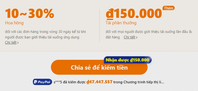 Đăng ký kiếm tiền với chương trình tiếp thị liên kết với Temu