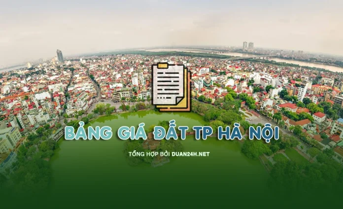 Bảng giá đất Thành phố Hà Nội